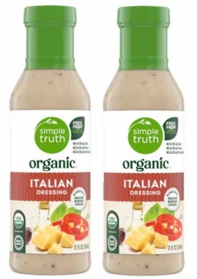 Simple Truth Organic Italian Romano Salad Dressing Non-GMO, 12 oz (2 Bottles)