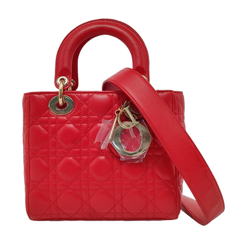 DIOR Lady Dior Crossbody bags Suede Red Free Shipping | Duties Paid