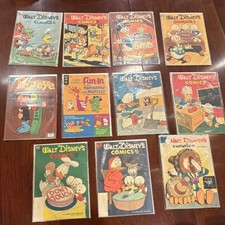 Dell Comics Walt Disney's Comics Golden Age Donald Duck Popeye Comic Lot of 11
