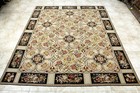 8X10 MAGNIFICENT ANTIQUE HANDMADE VEGETABLE DYE AUBUSSON NEEDLEPOINT WOOL RUG — photo 2