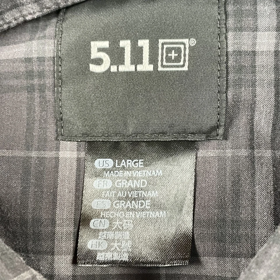 5.11 Tactical Snap Button Shirt Mens Large Western Button Down Plaid Outdoor - Image 3 of 4