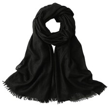 Model 7539 Women Cotton Linen Lightweight Large Long Gauze Scarf Shawl Wrap