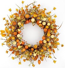 18 Inches Fall Wreaths for Front Door Pumpkin Fall Wreath Autumn Wreath