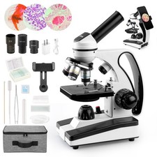 Microscope for Adults Kids 40X-2000X Compound Monocular Microscope for Students