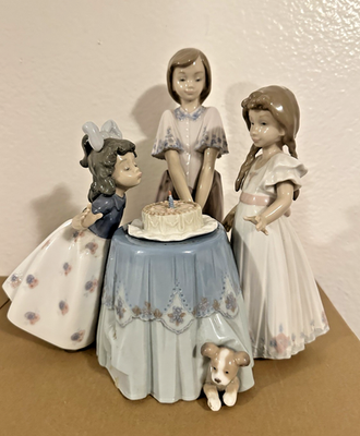Lladro Figurine Gloss Finish Making A Wish 5910 Read Description