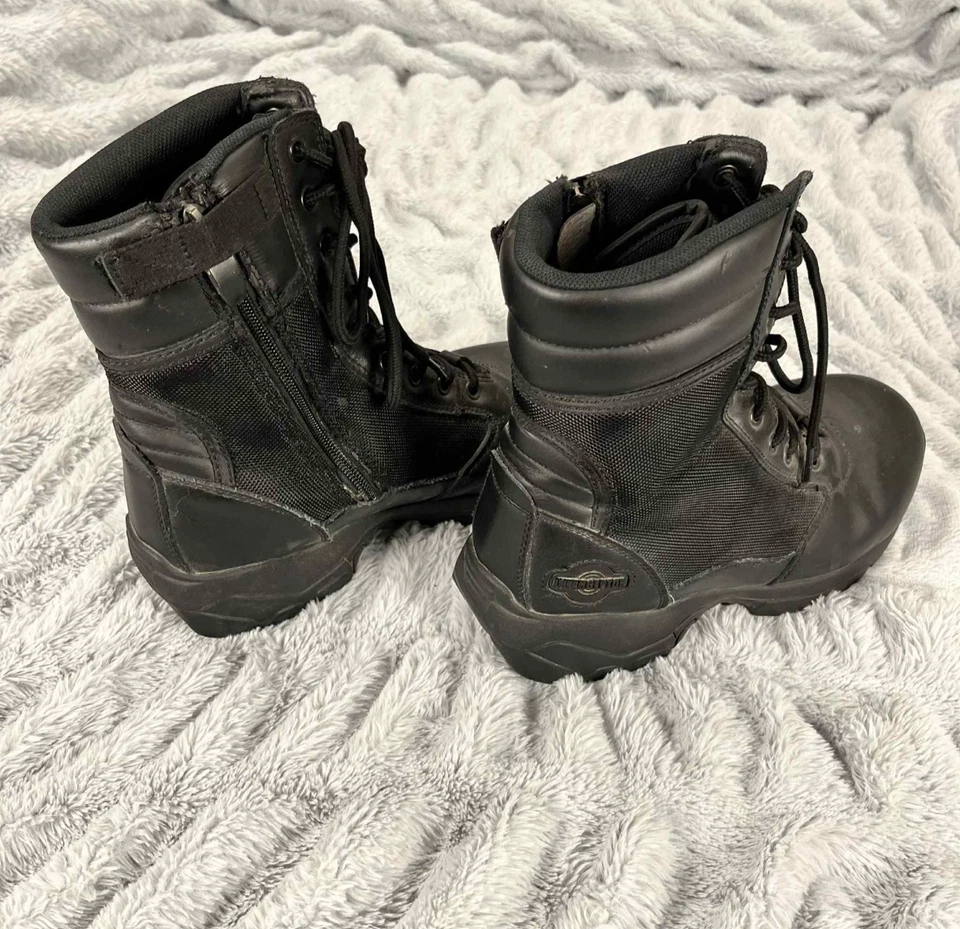 Botas Táticas Bates Masculinas 9.5 Pretas Enforcer Zíper Lateral Couro Nylon Biqueira Macia - Imagem 4 de 4