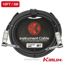 Kirlin 10FT IP-203PR Guitar Instrument Cable - 20AWG, 1/4" Right Angle Mono Plug