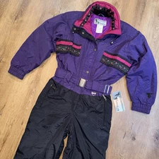 NEW Tyrolia Ski Suit Womens Snowsuit One Piece Snow Bib Vintage Retro NWT sz 10
