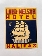 Vintage LORD NELSON HOTEL Decal Halafax, Canada 3 1/2 x 2 1/2