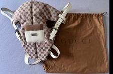 Gucci GG Monogram Baby Carrier Canvas, Brown Leather