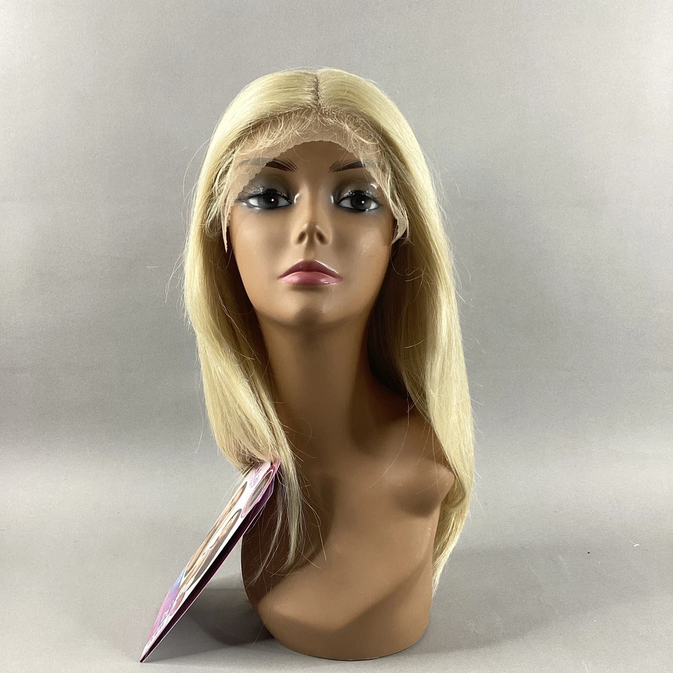 "Peluca de encaje sintético rubia platino recta #613 SleekLay Lilibeth 20""" Foto 2 de 4