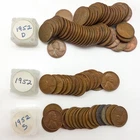 1952 Lincoln Wheat Penny Lot P D S Rolls & Partial Rolls 83 Coins Total F–AU Mix