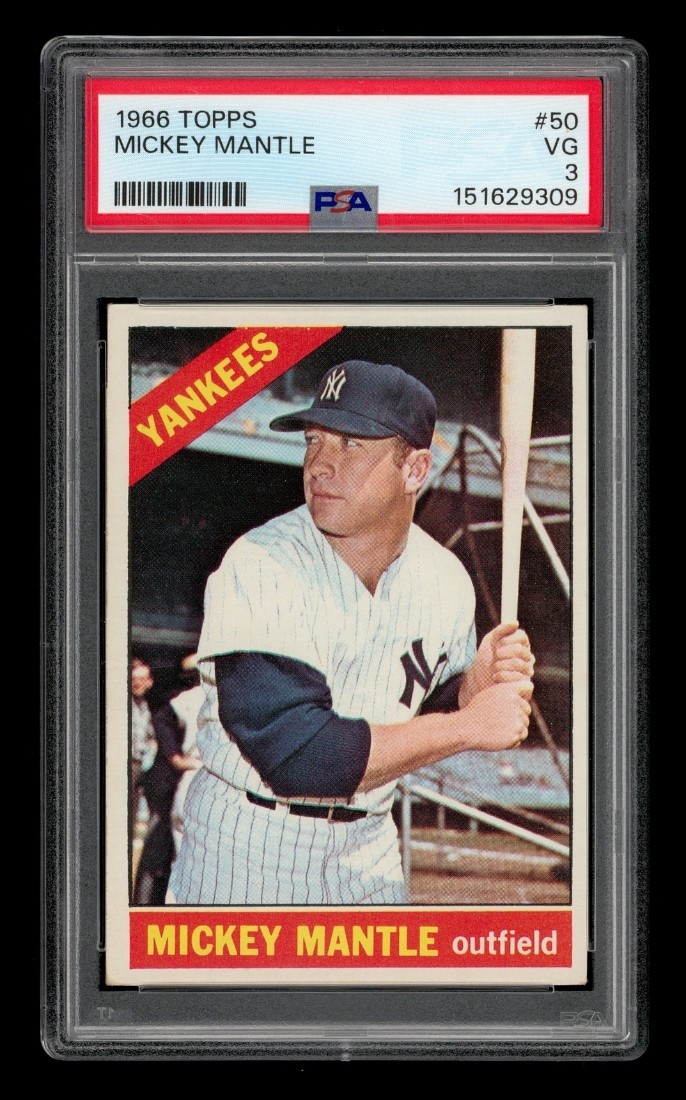 1966 Topps Set-Break # 50 Mickey Mantle PSA 3 VG view 1