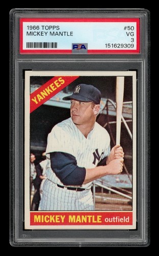 1966 Topps Set-Break # 50 Mickey Mantle PSA 3 VG