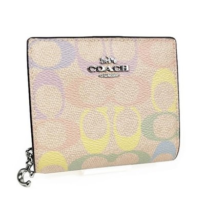 [Coach] Bi-fold Wallet Mini Wallet CDD11 Snap Wallet Rainbow Signature Canvas