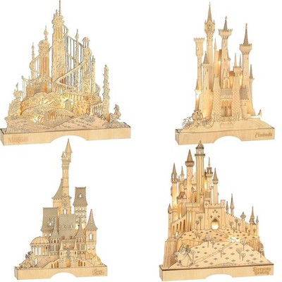 Beleuchtetes Disney Schloss Schwibbogen Holz   Arielle,Cinderella,Belle, Aurora