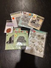Lot of 7 UNMOUNTED Rubber Stamps Variety of Designs Sizes - Mixed Themes