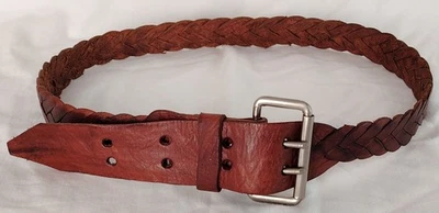 Ceinture En Cuir Tressée Vintage - Photo 1/4
