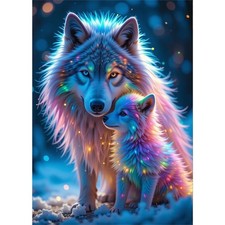 Diamond Painting Kit for Adults 5D DIY Snow Wolf Full Drill Round Diamond Art...