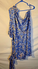 Nine West Sexy Animal Print Blue One Shoulder Dress Women's Plus Size 3X Party
