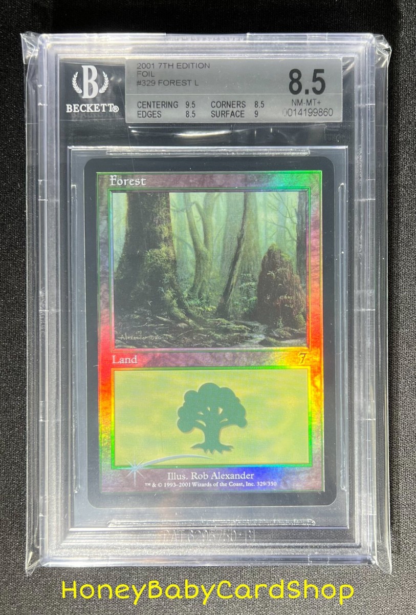 MTG Seventh Edition Foil 2001 Forest (329) BGS 8.5Q++ (B. Quad++)