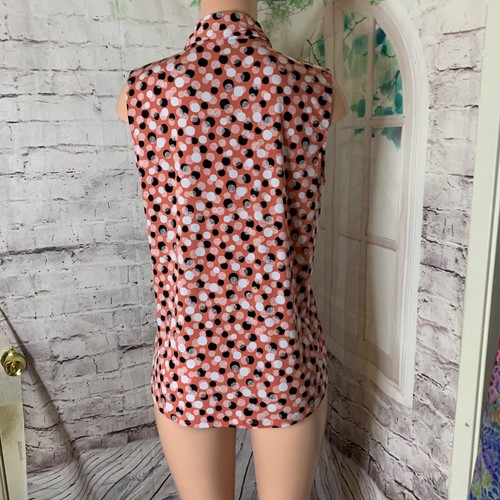Anne Klein Women's Tank Top Size Large Salmon Polka Dots Stretch - 第 4/12 張圖片