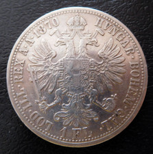 AUSTRIA / FRANZ JOSEPH I.- SILVER 1 FLORIN / 1870 A