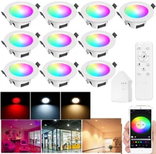 10X9W 4inch RGB CCT LED Recessed Ceiling Light WIFI Bluetooth Downlight Dimmable