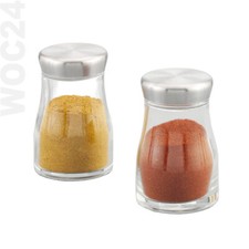 2er SET Gewürzstreuer Salzstreuer Pfefferstreuer Gewürzglas Gewürzgläser Deckel