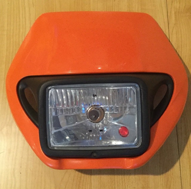 NEW! UFO PLASTICS UNIVERSAL ENDURO HEADLIGHT HEAD LIGHT ORANGE/BLACK