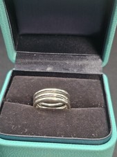 Sterling Silver 925 3 Layered Band Ring Size 6