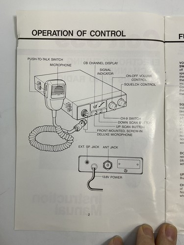 Colt 359 OEM Instruction Manual Electronic Tuning 40 Channel Citizens Band Radio - Picture 3 of 12