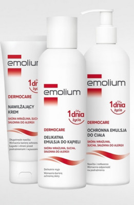 EMOLIUM SET Pflege für trockene Haut Baby Bad 400ml + Creme 75ml + Lotion 400ml