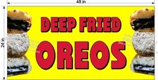DEEP FRIED OREO COOKIES BANNER 2' X 4' YELLOW BACKGROUND