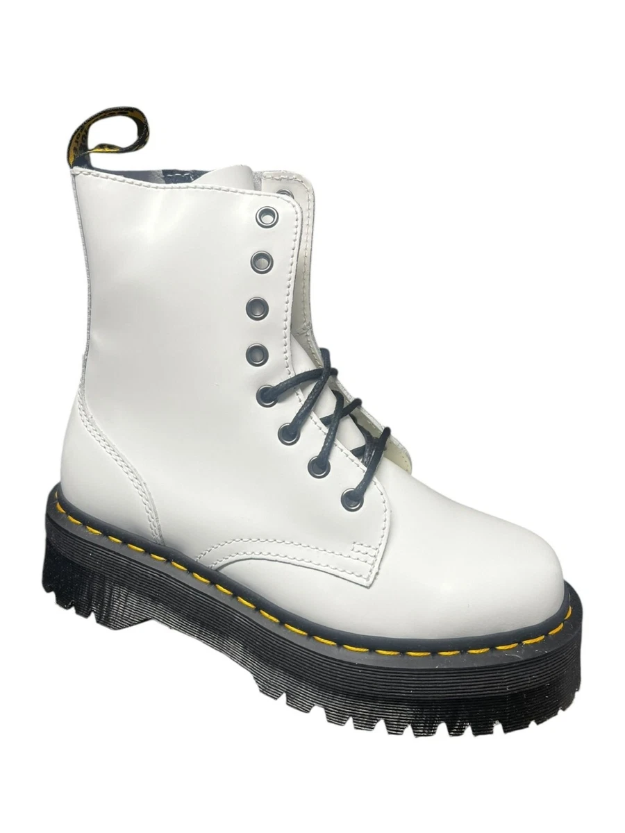 【SALE】Dr.Martens 3HOLE WHITE New Dr Martens Dorrian Chelsea White Leather Unisex Boot W:10 M:9