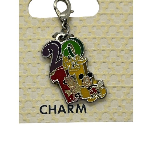Disney Parks Charm 2011 Silver Tone Lobster Clasp Mickey Minnie Mouse NEW - Picture 3 of 4