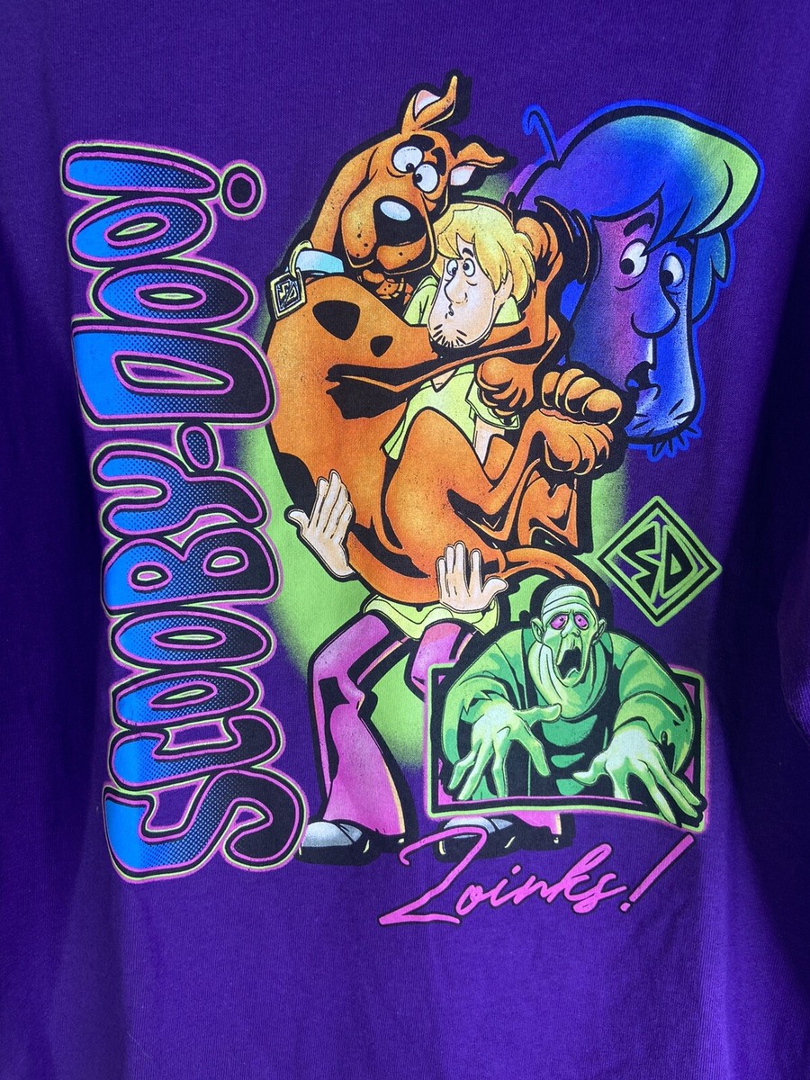 Scooby Doo SD Shaggy Zoinks Purple Graphic Print Long Sleeve