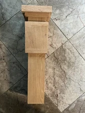 4400 Red Oak Modern HALF Box Newel Post Tall 18”x 3 1/4" Wide  Solid Core