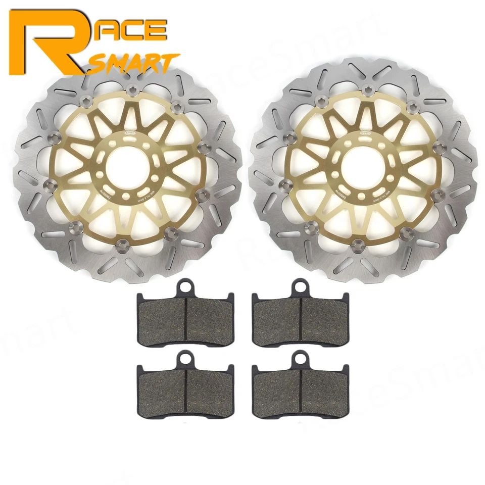 Juego de pastillas orgánicas rotores de disco de freno delantero para Kawasaki Ninja ZX9R ZX900 2002 2003 Foto 4 de 4