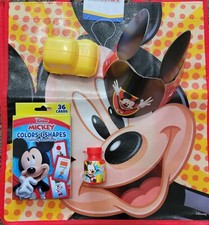 By Broward Toys Mickey Mouse 13"x12" Reusabl Tote Bag set Learning Card  Bubble