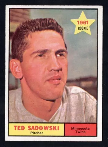 1961 Topps Baseball Card #254 Ted Sadowski Rookie RC Minnesota Twins EX-MT+ *ab