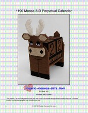 Moose 3-D Perpetual Calendar Plastic Canvas Pattern or Kit