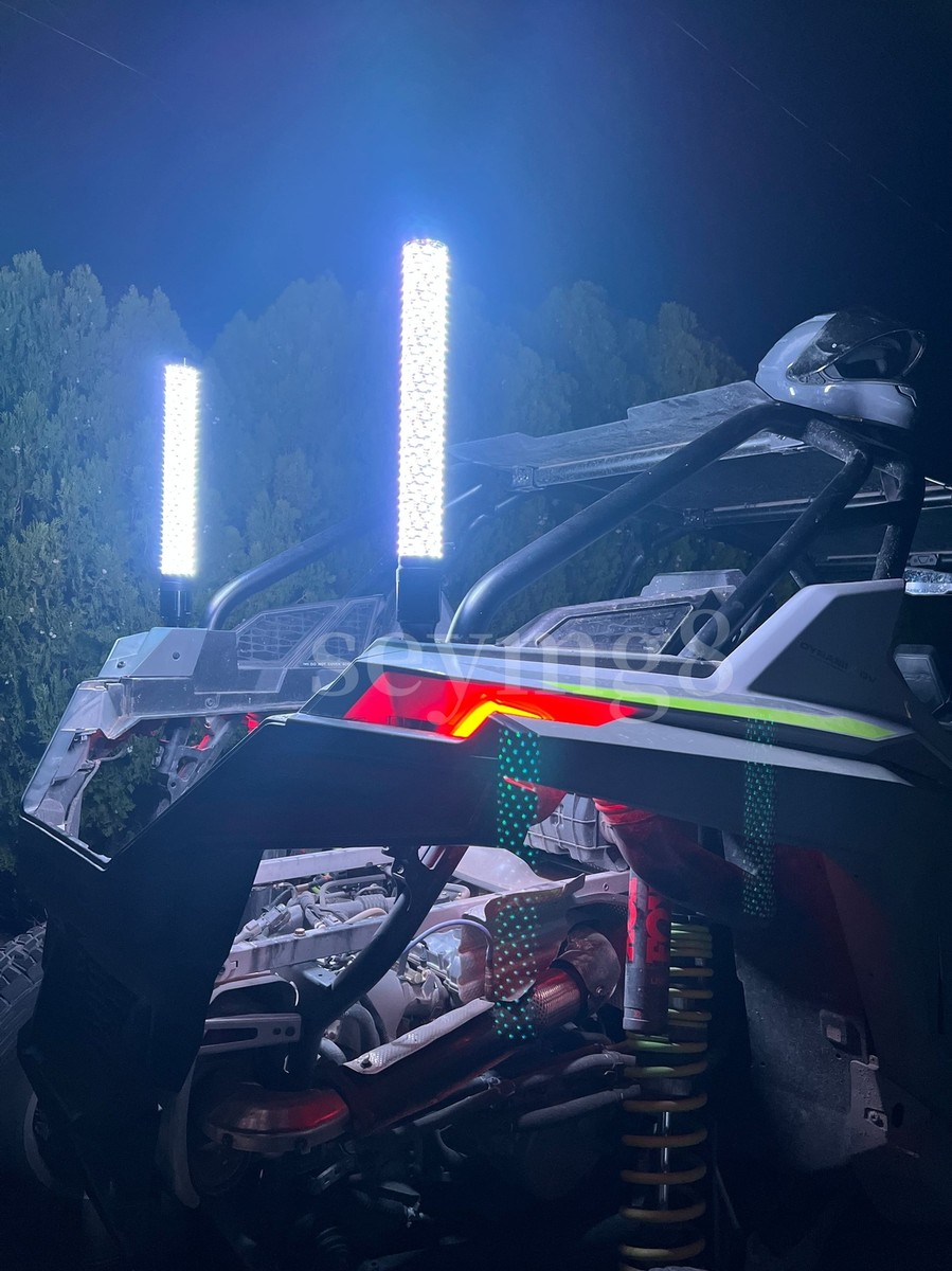 Pair 2FT Spiral LED Fat Whip Light Antenna RGB Chasing For Can-am - Foto 4