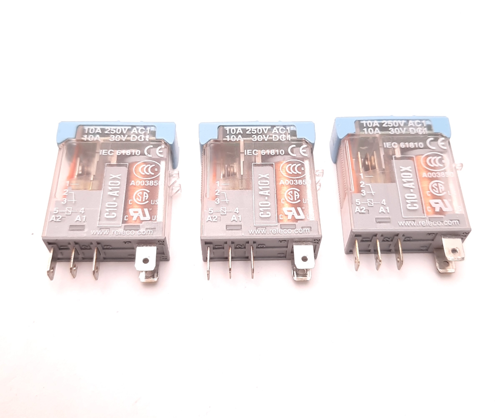 Lot of 3 Turck C10-A10X Interface Relays, SPDT, 24v DC, 10A, Single Pole,250v AC