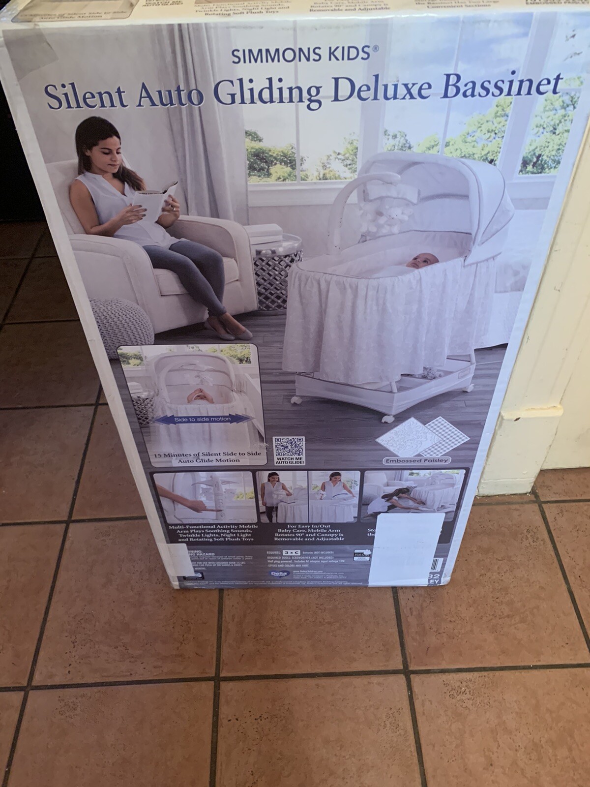 simmons kids silent auto gliding deluxe bassinet