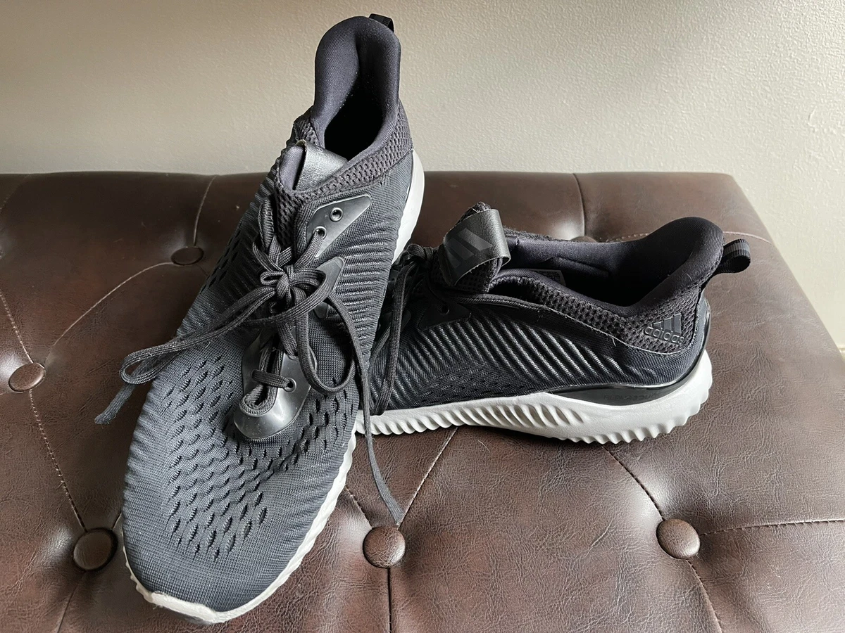 Adidas Alpha Bounce Mens Sneakers Shoes Low Top Sock Fit Black