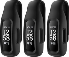 3-Pack Clip Case Accessory for Fitbit Inspire 3/Inspire 2, Black Black Black