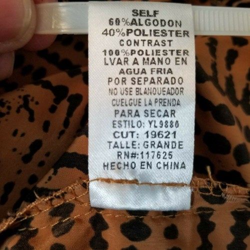 Ya Los Angles Womens Dress Sz Lg Tribal Print Brown Bk Open Back Shirred Waist - Picture 12 of 12