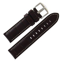 Hadley Roma MS2035 22mm Brown Alligator Grain Calf Contrast Stitch WatchStrap
