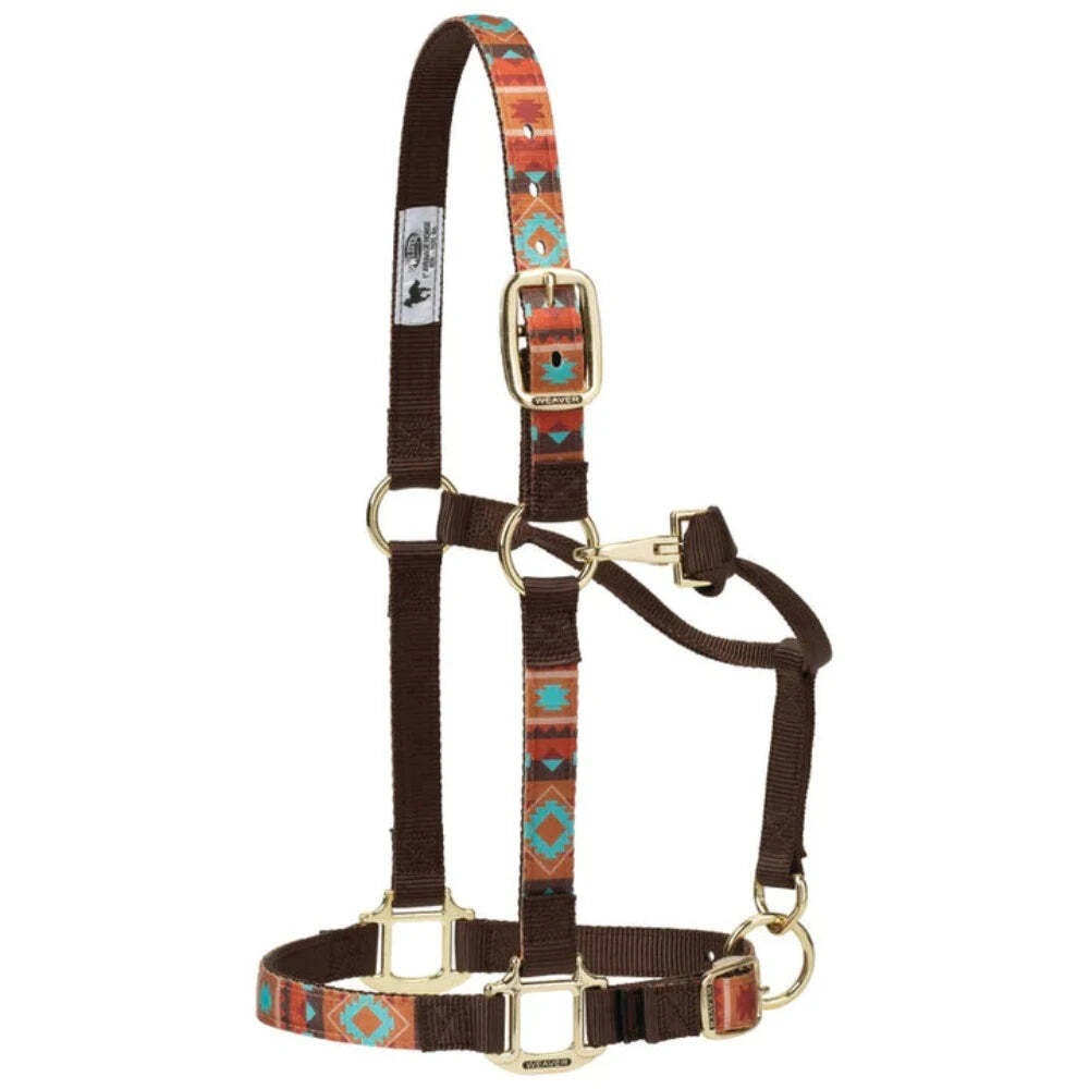 New! Weaver Leather Adjustable PATTERENED DESIGNS HORSE HALTER 7 Colors, 3 Sizes